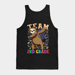 Dabbing Sloth Team 2nd Grade Back To School Shirt Boys Girls Tank Top